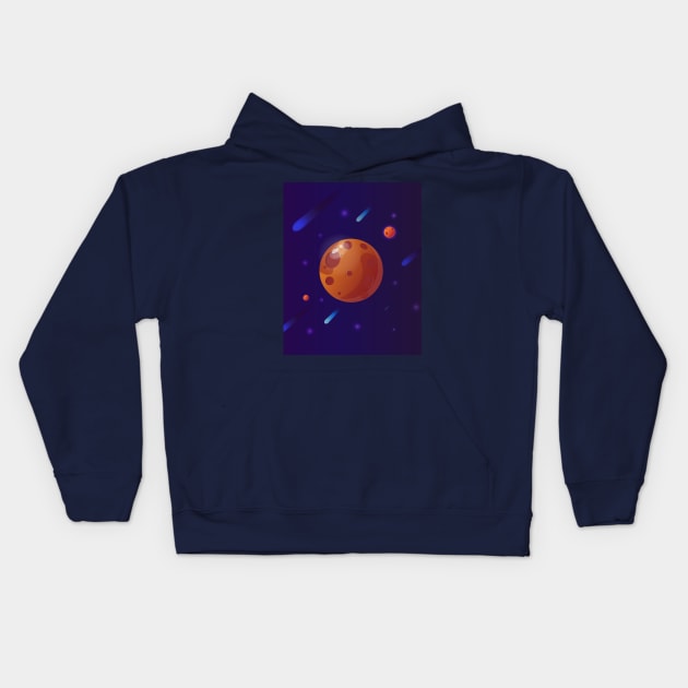 Planet in space Kids Hoodie by OwlBro